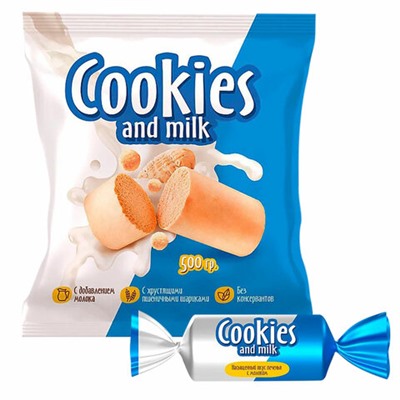 Батончики шоколадные COOKIES AND MILK молочные со сливочным печеньем, 500 г, РНК650