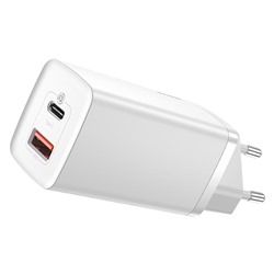 Зарядное устройство Baseus GaN2 lite USB+USB-C, 3A, 65W - Белый (CCGAN2L-B02)