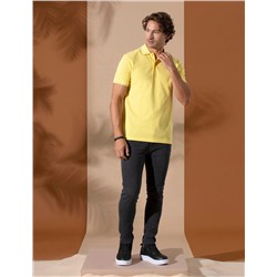 Желтая базовая футболка узкого кроя с воротником-поло
