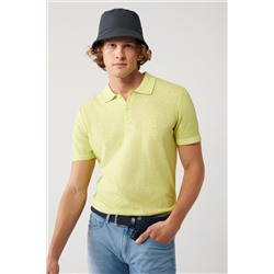 Неоново-зеленая трикотажная футболка стандартного кроя с воротником-поло и эффектом красителя