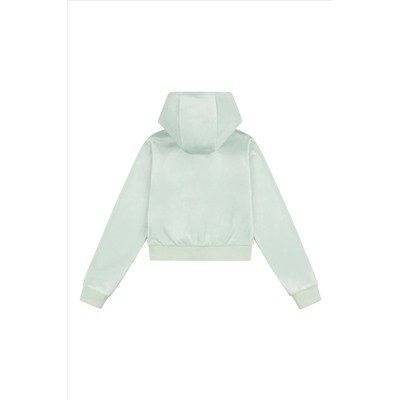 Juicy Couture Girls Pink Tonal Zip Through Hoodie