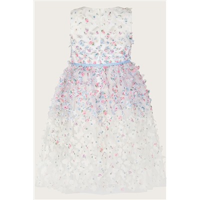 Monsoon White Confetti 3D Petal Dress