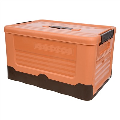Короб пластиковый складной "Пазл", 40х28х23 см, оранжевый, темно-коричневый