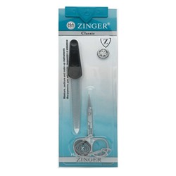 Zinger Маникюрный набор: ножницы маникюрные, пилка алмазная / Classic SIS-13-D, 2 предмета