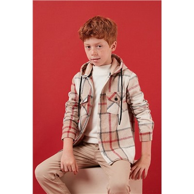 Рубашка лесоруба в клетку с карманами и капюшоном. РУБАШКА для мальчика CF24W81782