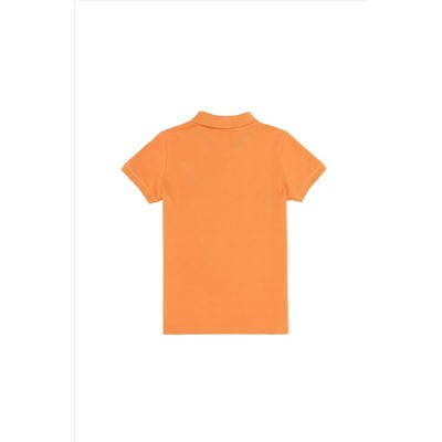 Оранжевая базовая футболка-поло для мальчика Неожиданная скидка в корзине