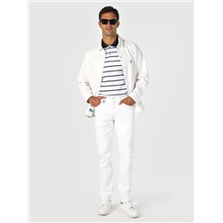 044 Karl Regular Fit Белые мужские джинсовые брюки с низкой талией и прямыми штанинами