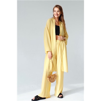 9374 Костюм из кимоно и брюк-палаццо жёлтый (остаток: 42)