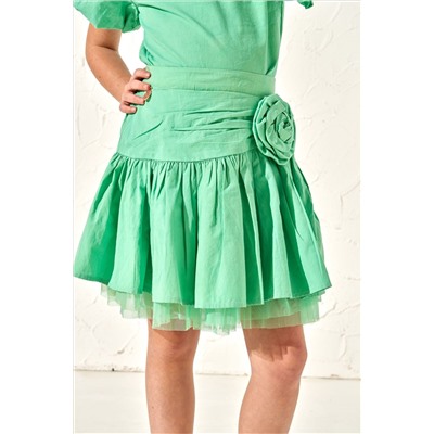 Angel & Rocket Roxie Green Rose Corsage Skirt