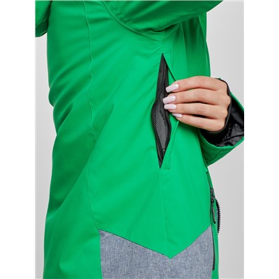 Горнолыжный костюм женский зимний зеленого цвета 02316Z