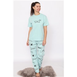 CSXW 50036-49 Пижама женская (футболка, брюки),светло-бирюзовый