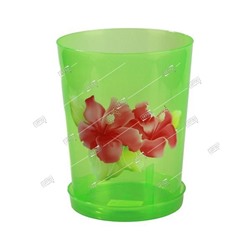 Горшок пластиковый с поддоном для орхидеи зелено-прозрачный 17*17*22 см 3,5л Альтернатива