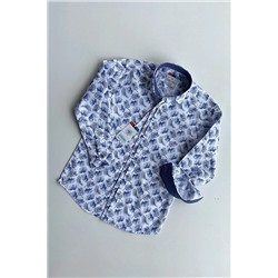Рубашка для мальчика с длинными рукавами и цветочным узором нового сезона New-Louis-0031