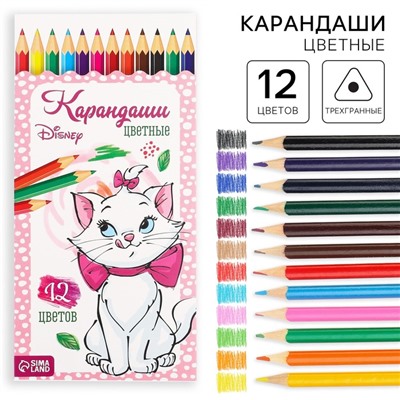 Цветные карандаши, 12 цветов, Коты Аристократы