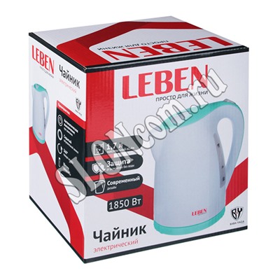 Чайник электрический 1,7 л, 1850 Вт, Leben 291-070