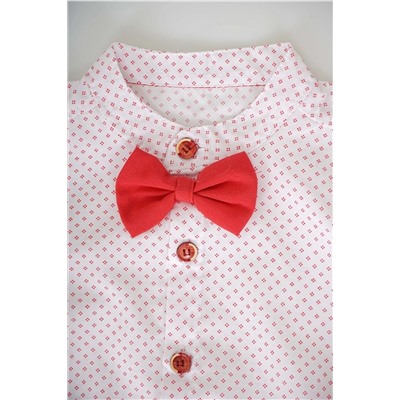 Хлопковая рубашка с короткими рукавами и галстуком-бабочкой для маленьких мальчиков MNKKDS-2003