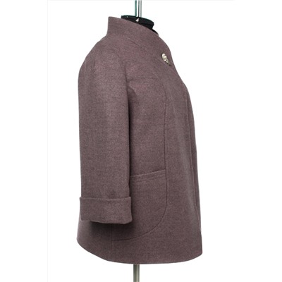 01-10903 Пальто женское демисезонное валяная шерсть темно-сиреневый