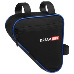 Велосумка Dream Bike под раму, 20.5х20.5х5, цвет чёрный/синий