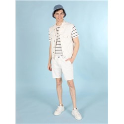 Белый джинсовый мужской жилет с узкими пуговицами Slim Fit Cl1059516