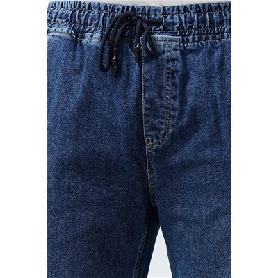 Темно-синие джинсовые брюки больших размеров с кружевной талией и широким кроем TMNAW24CJ00000