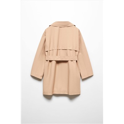 Mango Belt Gabardine Trench