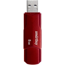 Флешка Smartbuy 8GBCLU-BG, 8 Гб, USB2.0, чт до 25 Мб/с, зап до 15 Мб/с, темно-красная