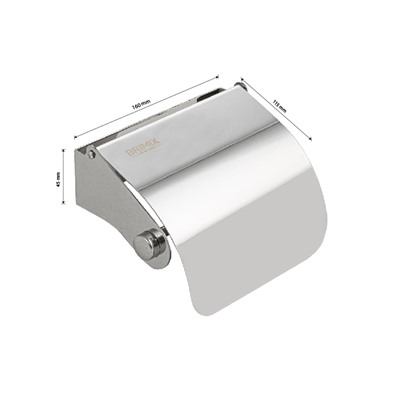 BRIMIX - Держатель туалетной бумаги с экраном, из нержавеющей стали марки 304, хромированный  ( 79907)