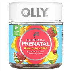 OLLY, The Essential, добавка для беременных, фолиевая кислота и ДГК, со вкусом сладких цитрусов, 60жевательных таблеток