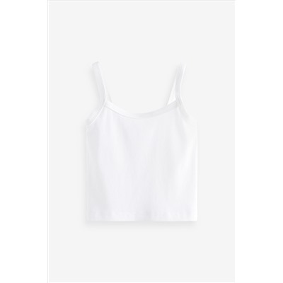 White Cropped Cami Vest 3 Pack (5-16yrs)