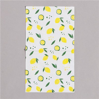 Салфетки бумажные "Лимон", 60 шт в пакете, 3 слоя