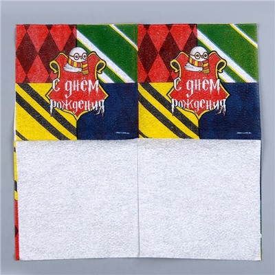 Салфетки бумажные однослойные «Волшебник», 24 × 24 см, в наборе 20 шт.