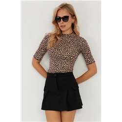Женская светло-коричневая блузка с леопардовым узором LPP1264