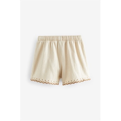 Neutral Embroidered Shorts (3-16yrs)