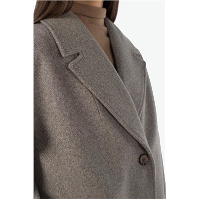 01-10900 Пальто женское демисезонное валяная шерсть серо-бежевый