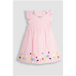 JoJo Maman Bébé Daisy Applique Gingham Pretty Summer Dress