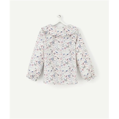 CHEMISE BÉBÉ FILLE EN COTON IMPRIMÉE FLEURI AVEC COL