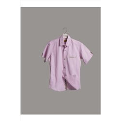 Розовая рубашка с коротким рукавом для мальчика 4095PPMB