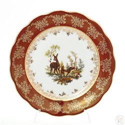 Набор тарелок Queen's Crown Охота красная 21 см