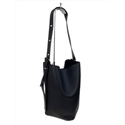 Женская сумка ведро из натуральной кожи, цвет черный