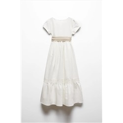 Mango Bow Linen-Blend Dress