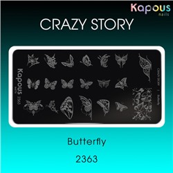 Butterfly, пластина для стемпинга «Crazy story» Kapous, шт