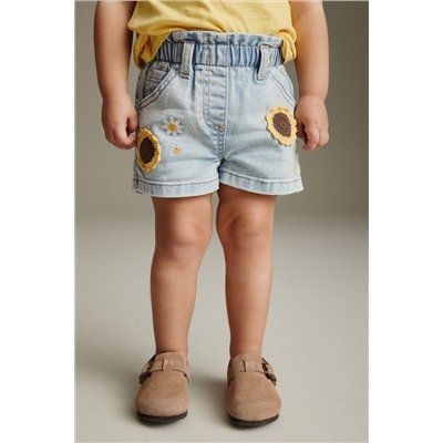 Denim Sunflower Crochet Shorts (3mths-7yrs)