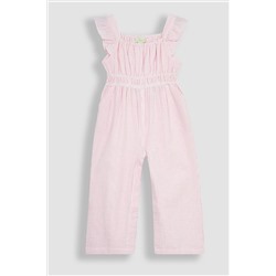 JoJo Maman Bébé Seersucker Stripe Frill Shoulder Jumpsuit