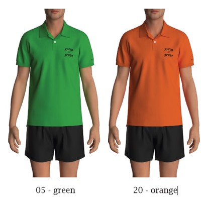 PS25MPL01 BASIC POLO 95% COTTON 5% ELASTANE SAEC-MTK8167-STE001N orange & green variant: 60% POLYESTER 35% COTTON 5% ELASTANE