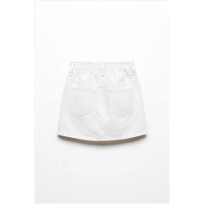 Mango Paperbag Denim White Skirt