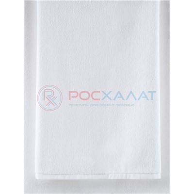 Махровое полотенце без бордюра белое ПМ-01