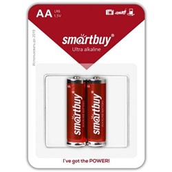 Батарейка алкалиновая SmartBuy LR6, тип АА (блистер, 2 шт)(12/120)