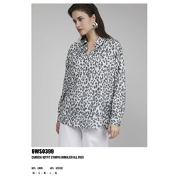 9WS0399  CAMIICIA BOYFIT STAMPA ANIMALIER ALL OVER