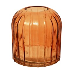 Декоративная ваза из стекла Рельеф, Д145 Ш145 В160, персиковый