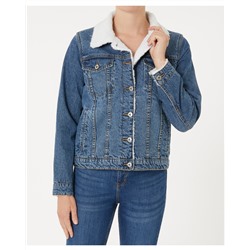 Jeansjacke mit Futter Janina, Knopfleiste